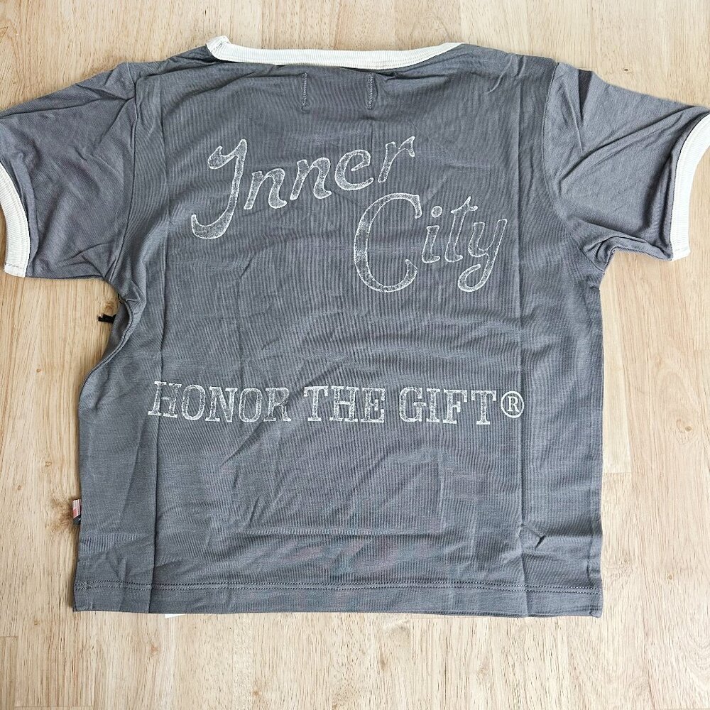 NWT Honor the Gift Crop Pocket Tee T-Shirt Gray Los‎ Angeles XS